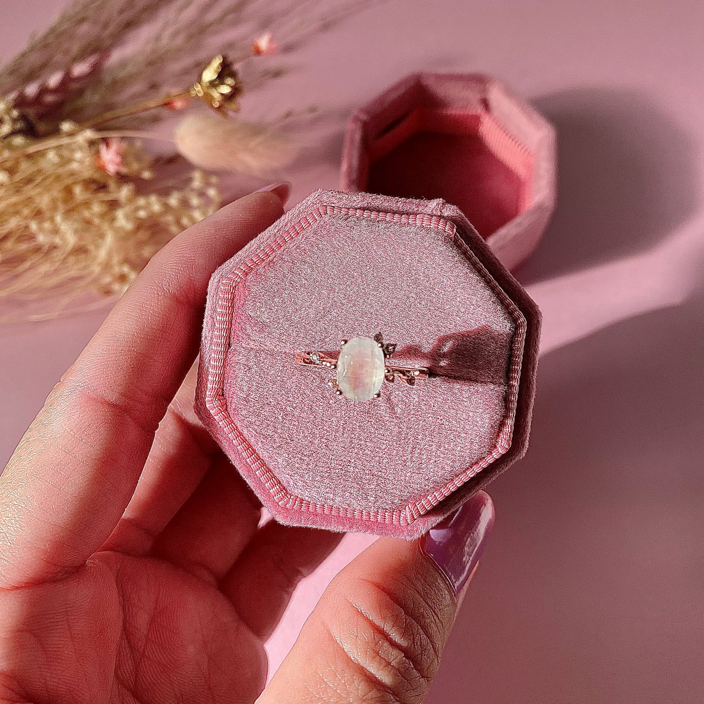 Ethereal Moonstone Ring (18ct Rose Gold Vermeil)
