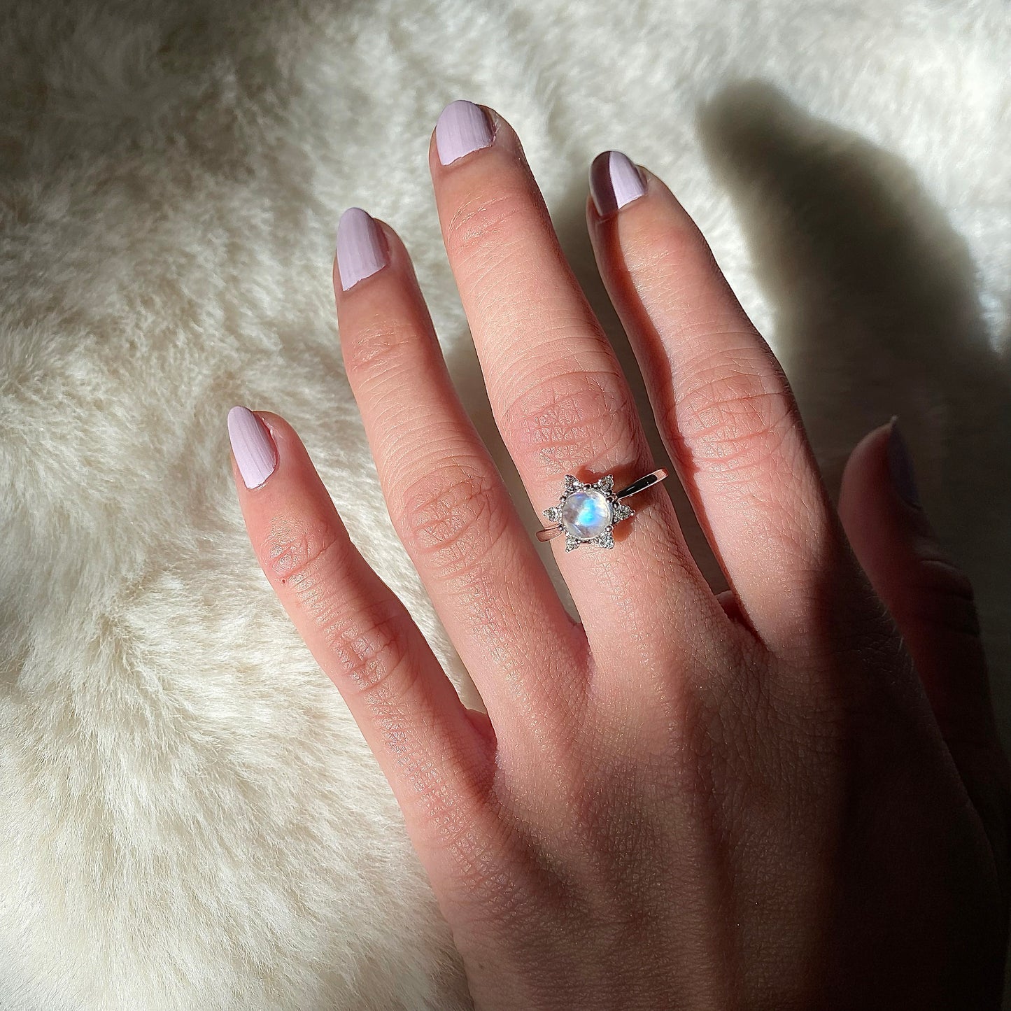 EIGHTMOON Twilight Moonstone Ring, 925 Sterling Silver
