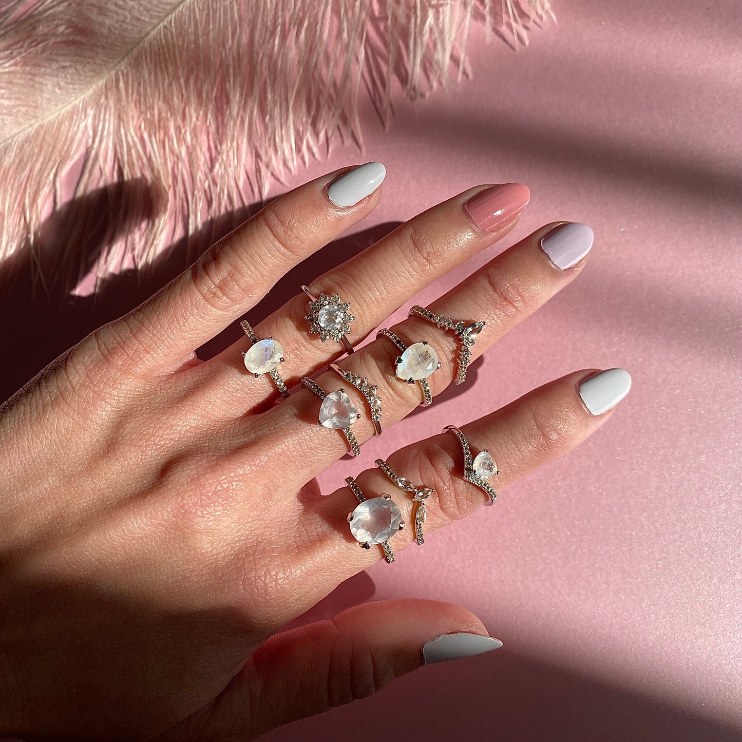 White Topaz Tiara Ring