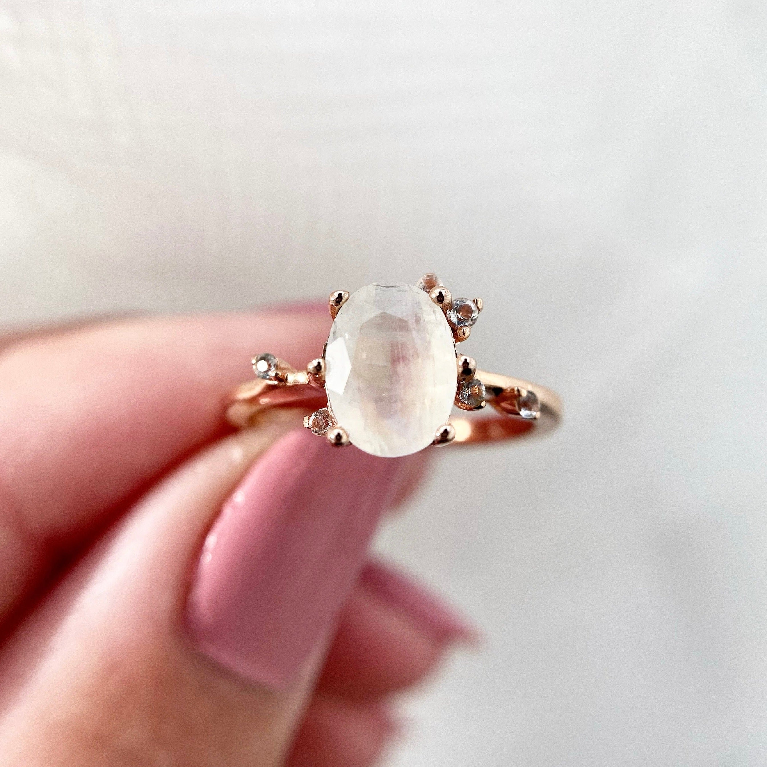 Ethereal Rose Gold Vermeil Moonstone Ring