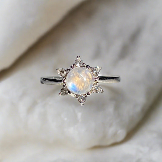 EIGHTMOON Twilight Moonstone Ring, 925 Sterling Silver