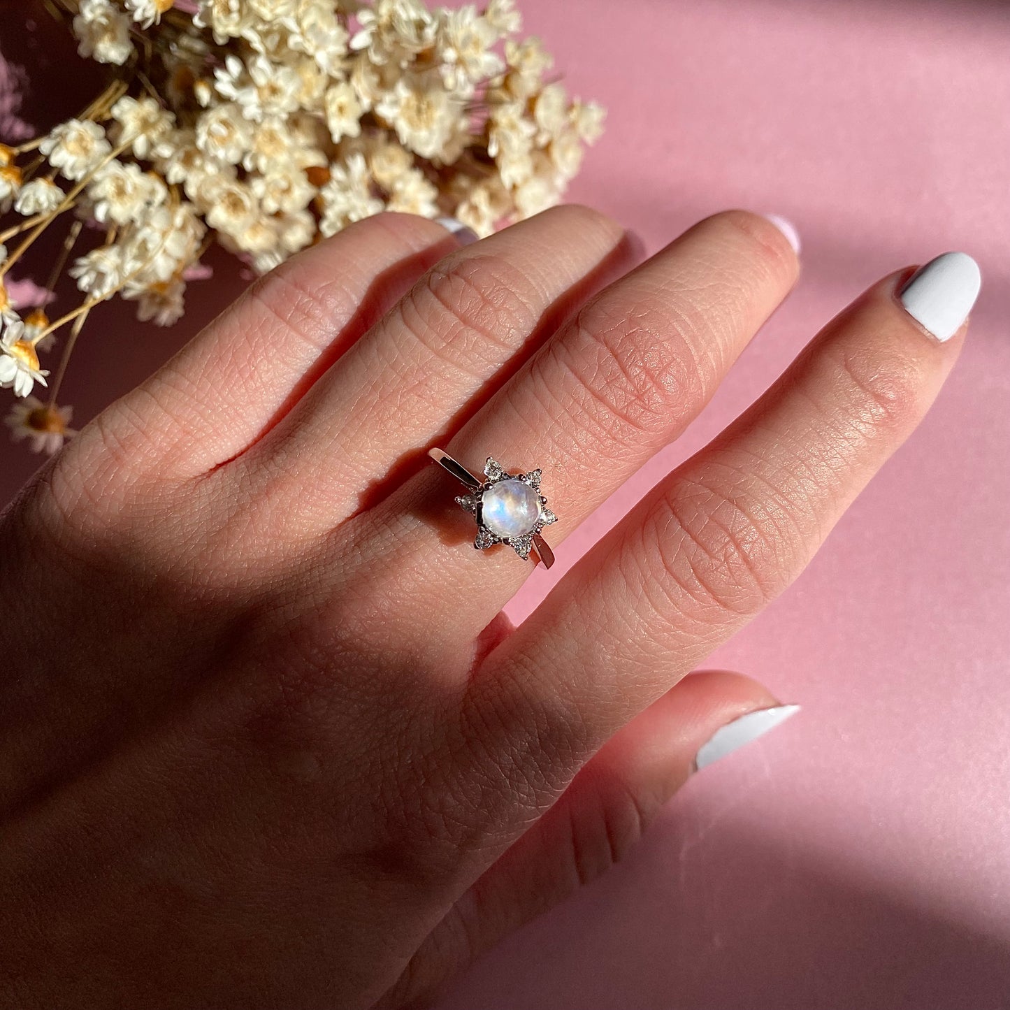 EIGHTMOON Twilight Moonstone Ring, 925 Sterling Silver