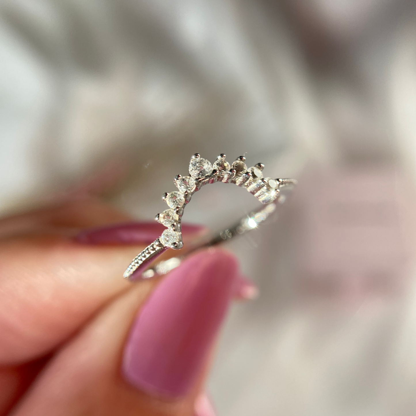 Luna White Topaz Ring, 925 sterling silver