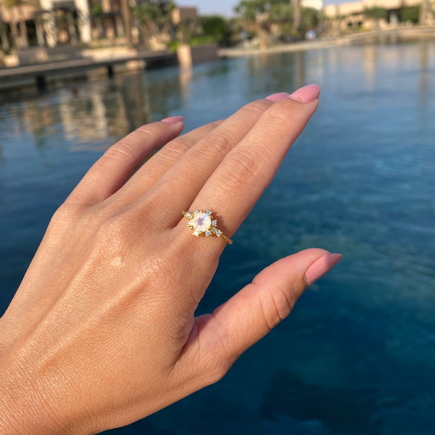 EIGHTMOON Enchanted Moonstone Ring in Yellow Gold Vermeil