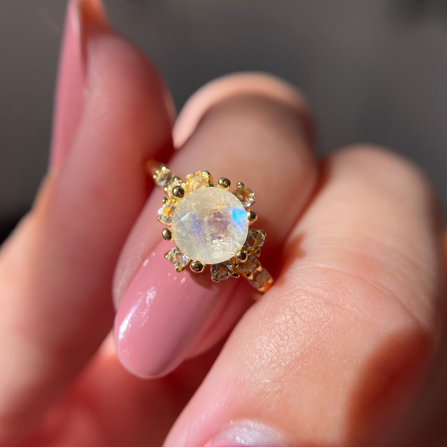 EIGHTMOON Enchanted Moonstone Ring in Yellow Gold Vermeil