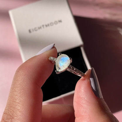 Petite Pear Cut Moonstone Ring