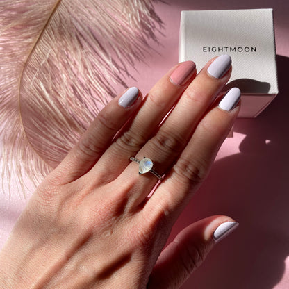 Petite Pear Cut Moonstone Ring