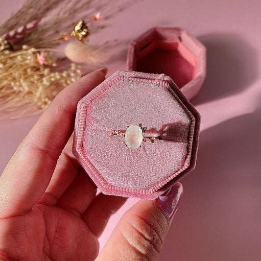 Ethereal Moonstone Ring (18ct Rose Gold Vermeil)