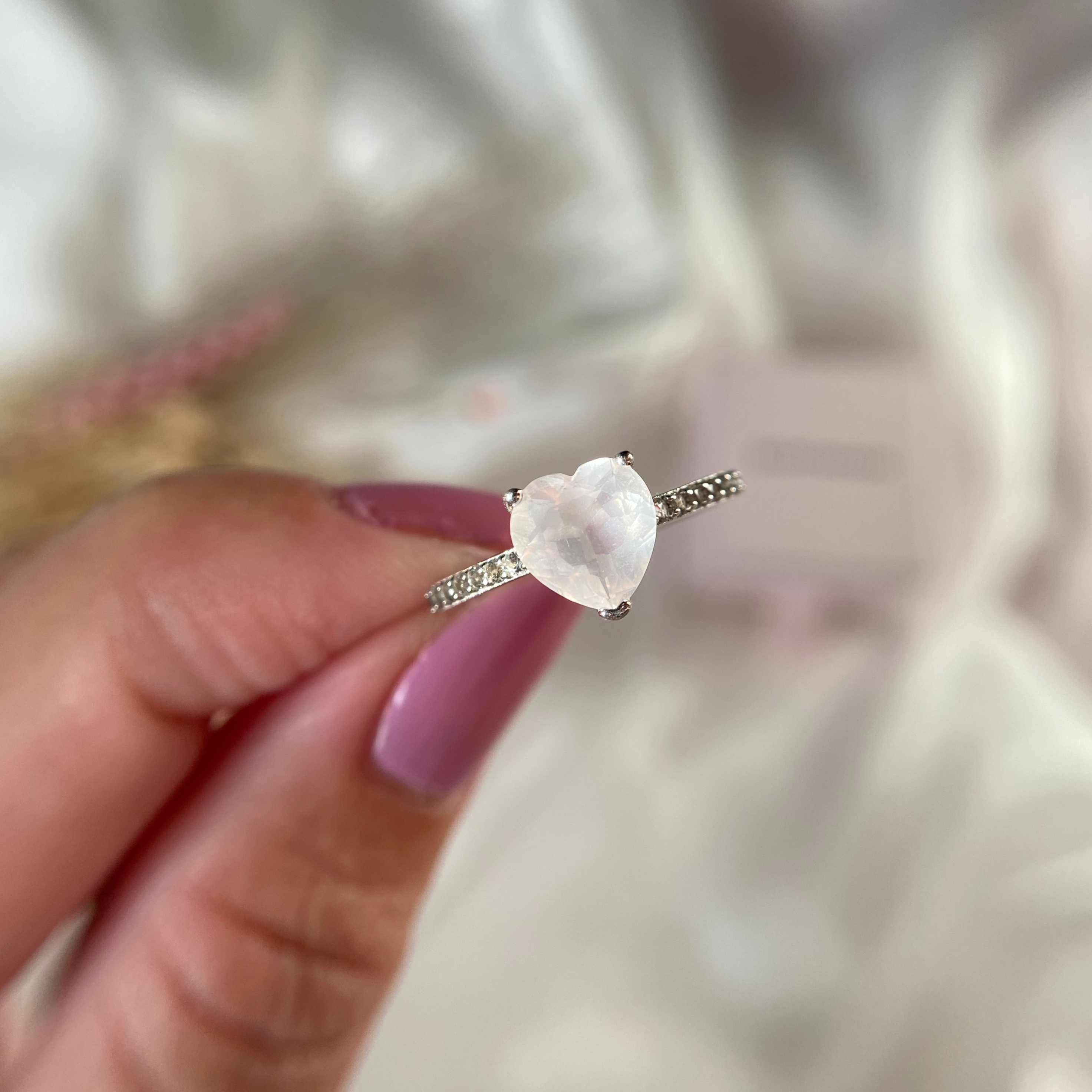 Heart Rings: Buy Silver Heart Shaped Diamond Ring